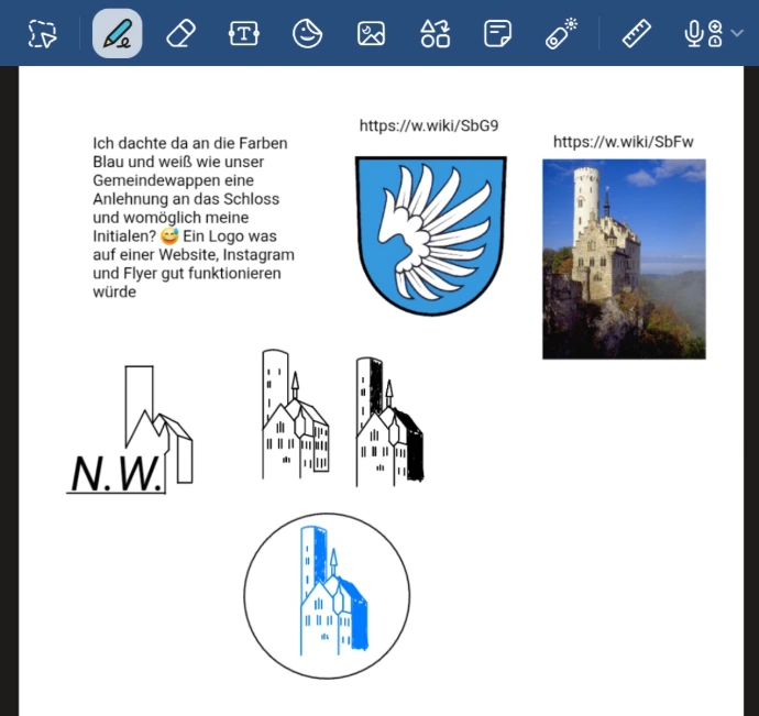 Schnelle skizze am Tablet